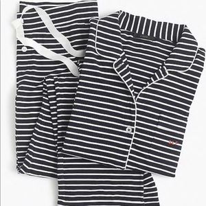JCrew Dreamy Cotton Pajamas in Navy Stripe